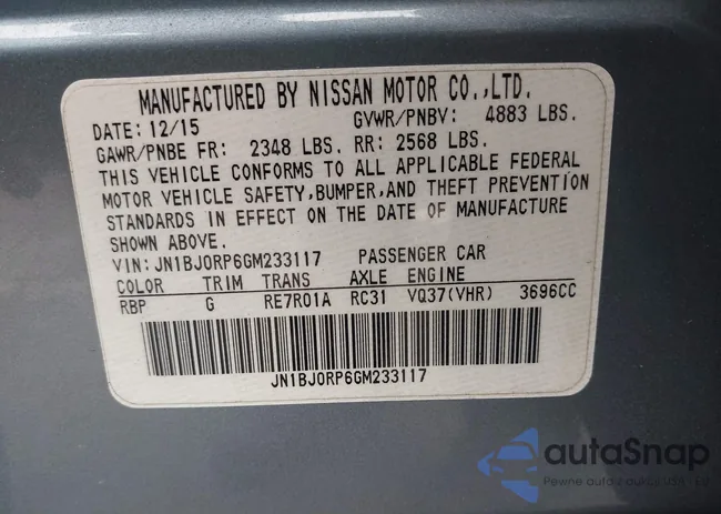 JN1BJ0RP6GM233117: 43013336