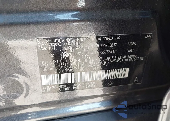 2T3H1RFV0SC309961: 43013338