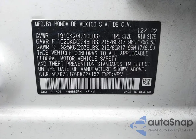 3CZRZ1H76PM724152: 43013373