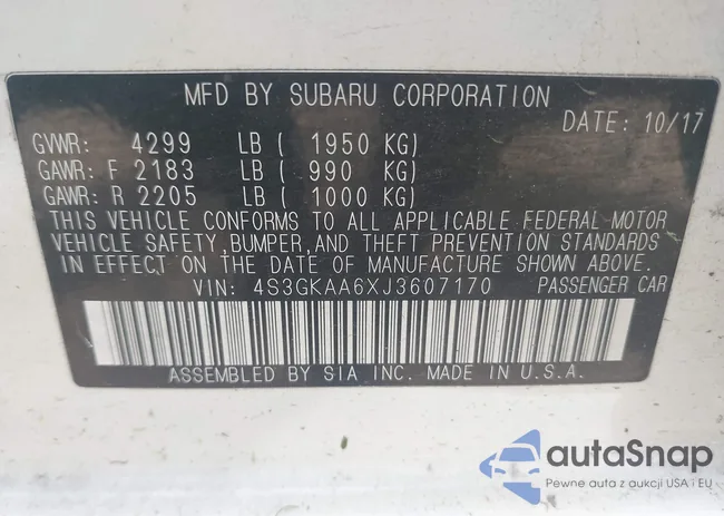 4S3GKAA6XJ3607170: 43013421