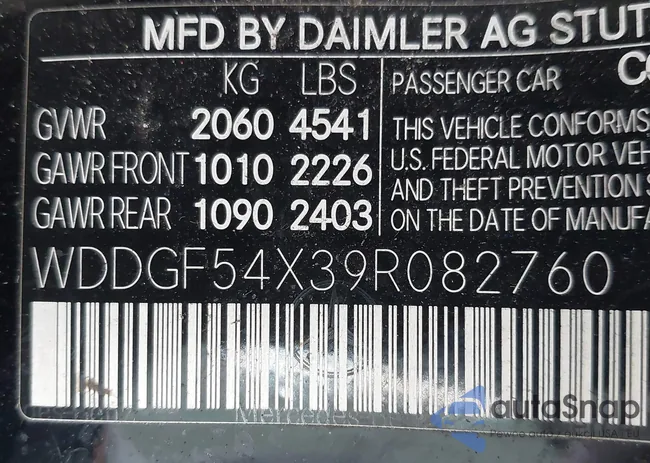 WDDGF54X39R082760: 43013505