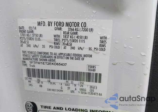 1FTFW1ET2EKD65437: 43013515