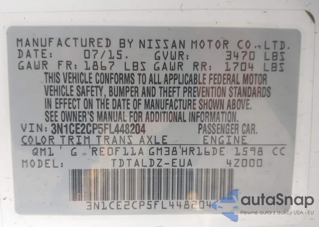 3N1CE2CP5FL448204: 43013802