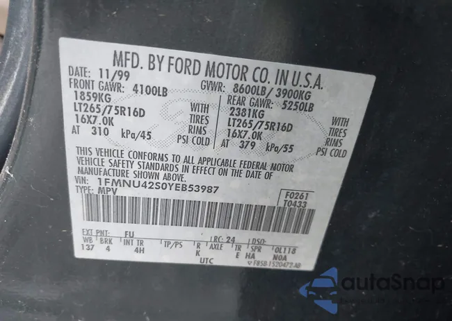 1FMNU42S0YEB53987: 43013848