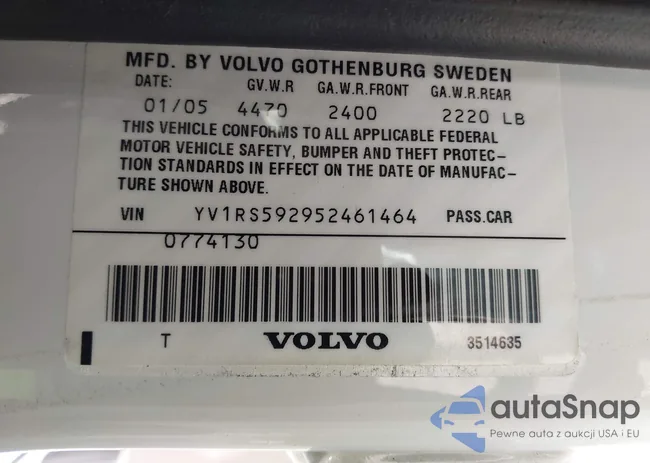 YV1RS592952461464: 43013036