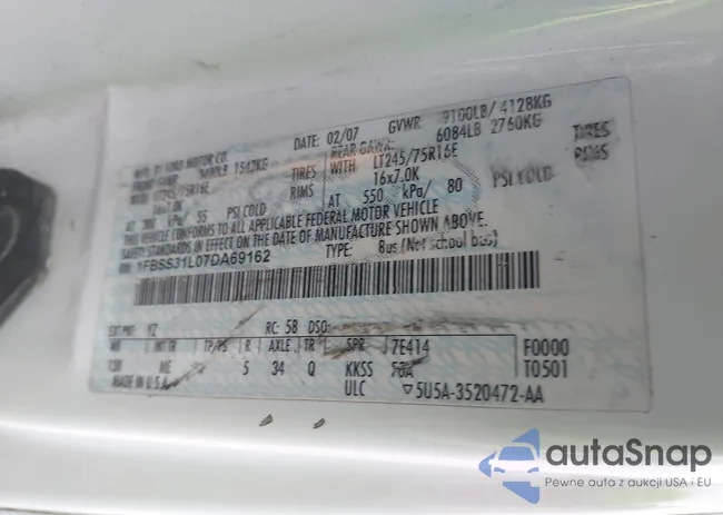 1FBSS31L07DA69162: 43013047