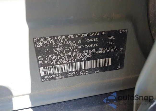 2T3P1RFV4MW224120: 43013142