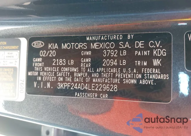 3KPF24AD4LE229628: 43013170