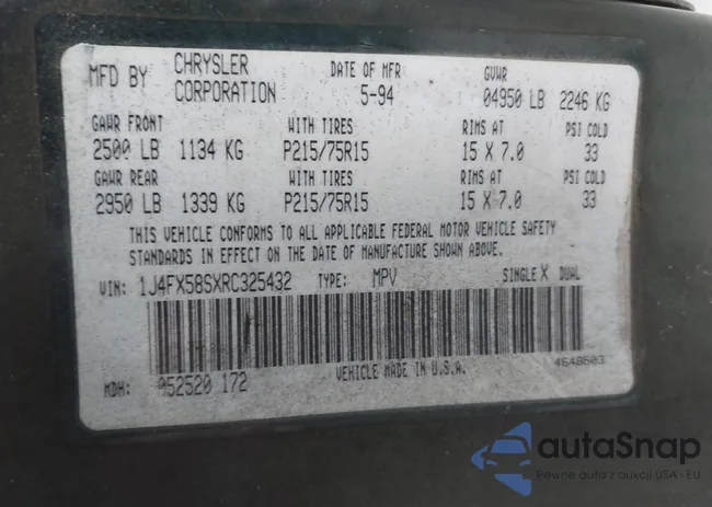 1J4FX58SXRC325432: 43014297