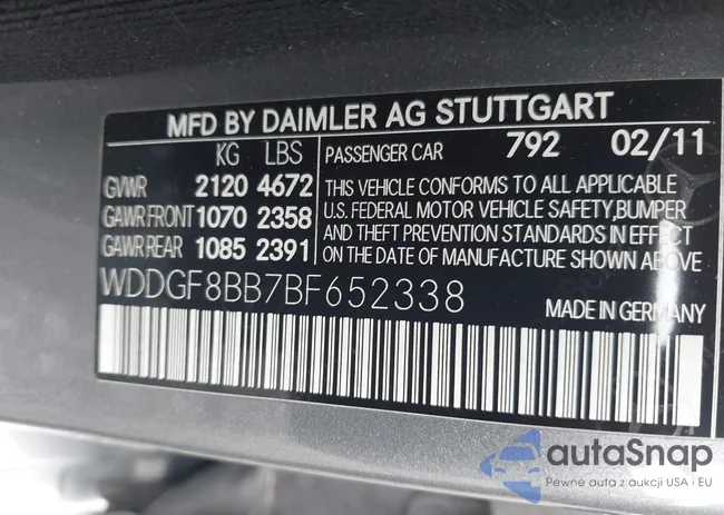 WDDGF8BB7BF652338: 43014456