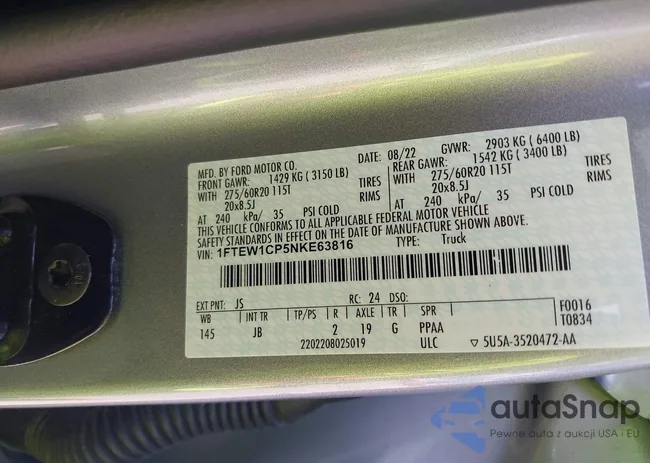 1FTEW1CP5NKE63816: 43014508