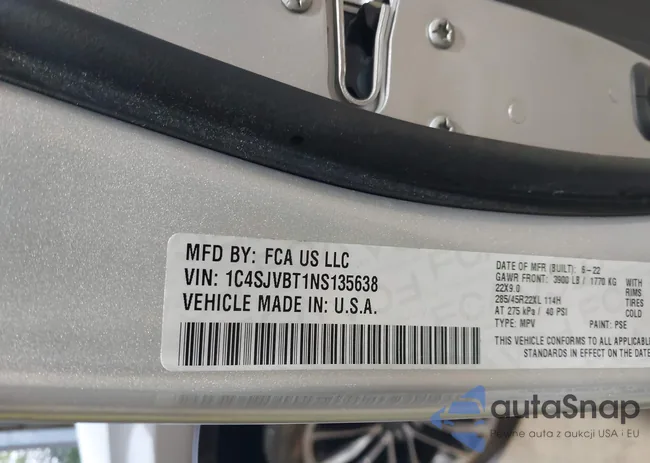 1C4SJVBT1NS135638: 43014591