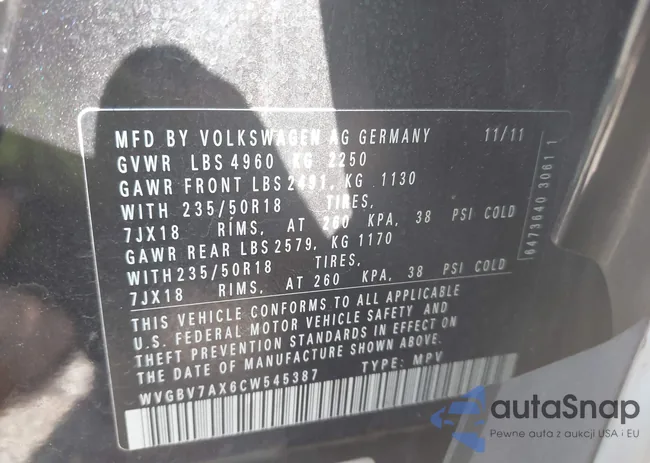 WVGBV7AX6CW545387: 43014667