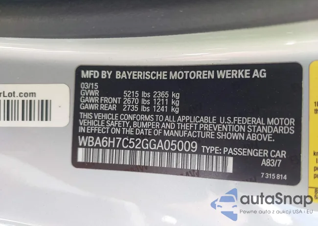 WBA6H7C52GGA05009: 43014762