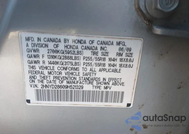 2HNYD28609H521329: 43013878