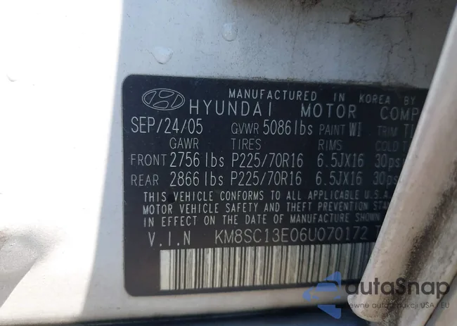 KM8SC13E06U070172: 43013893