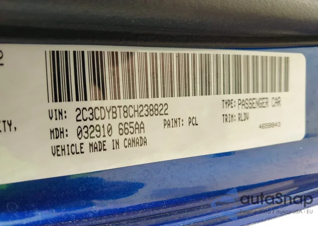 2C3CDYBT8CH238822: 43013898