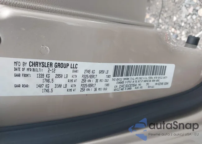 2C4RC1BG4CR278540: 43013981