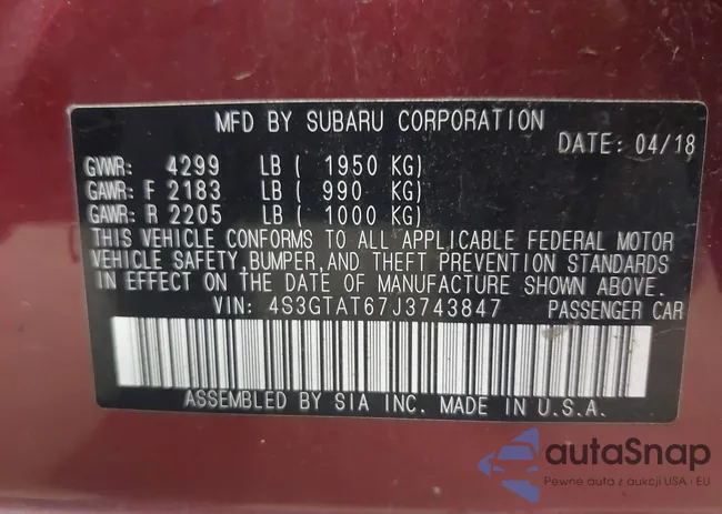 4S3GTAT67J3743847: 43014036