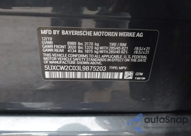 5UXCW2C03L9B75203: 43014202