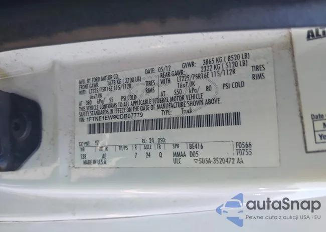 1FTNE1EW9CDB07779: 43015329