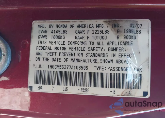 1HGCM56377A106595: 43015388