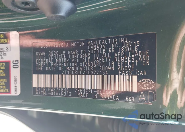 2T1BURHE2FC377154: 43015396