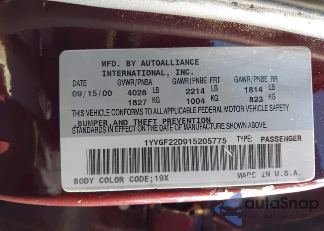 1YVGF22D915205775: 43015403