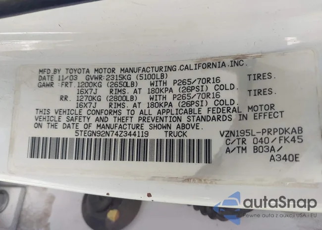 5TEGN92N74Z344119: 43015649