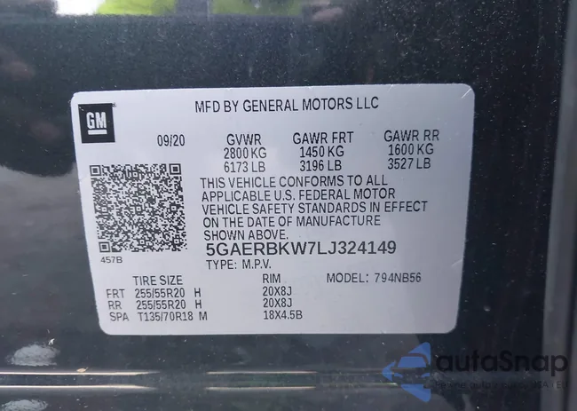 5GAERBKW7LJ324149: 43015735