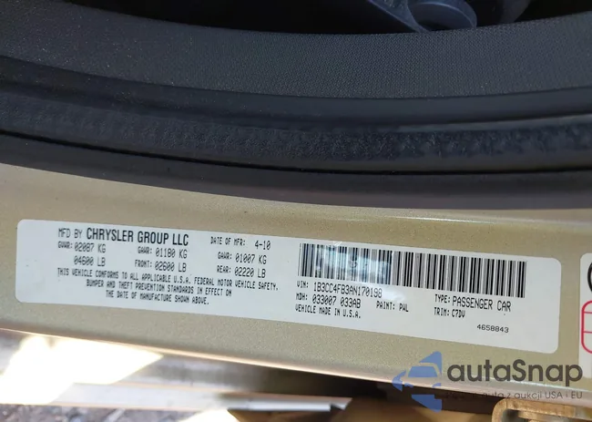 1B3CC4FB3AN170198: 43015816