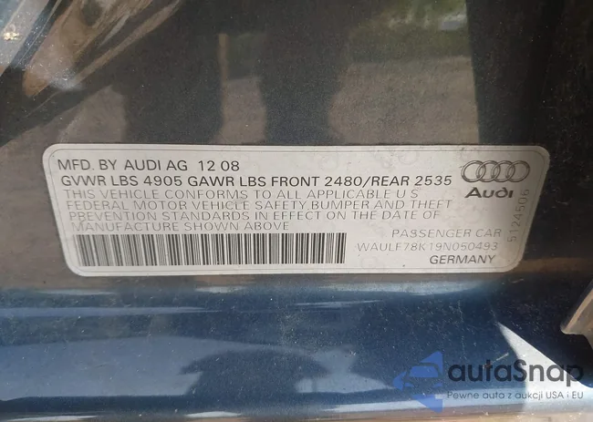 WAULF78K19N050493: 43015842