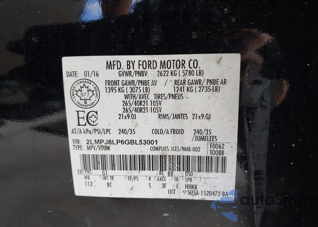 2LMPJ8LP6GBL53001: 43014935