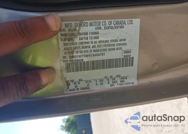 2MEFM75W41X606701: 43014956