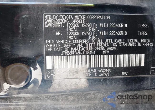 JTMB6RFV6NJ018454: 43014994