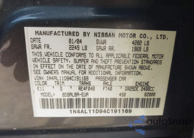 1N4AL11D94C191169: 43015052