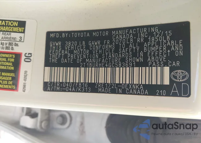 2T1BURHE4GC583691: 43015068