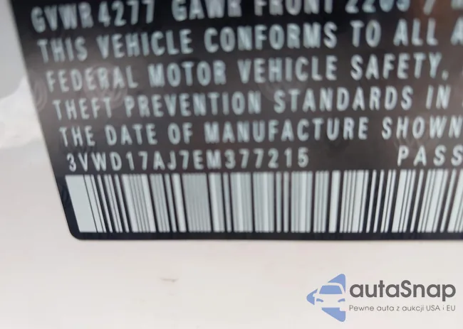 3VWD17AJ7EM377215: 43015230
