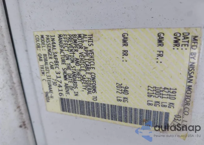 1N4AL3AP8EC317416: 43015242