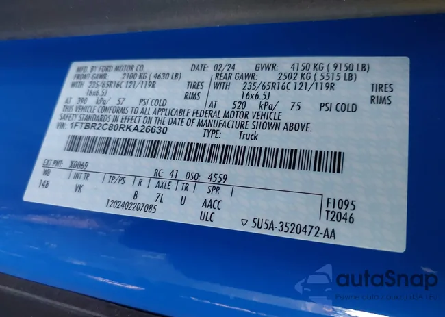 1FTBR2C80RKA26630: 43016349