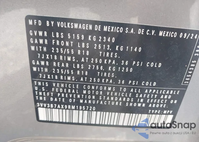 3VV3B7AX9RM195720: 43016350