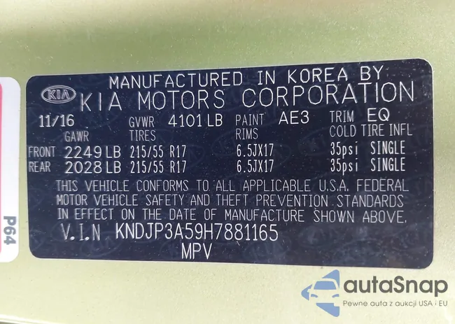 KNDJP3A59H7881165: 43016410