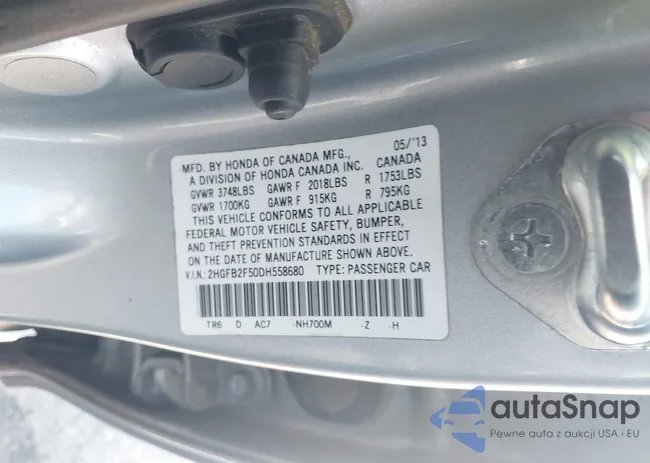 2HGFB2F50DH558680: 43016509