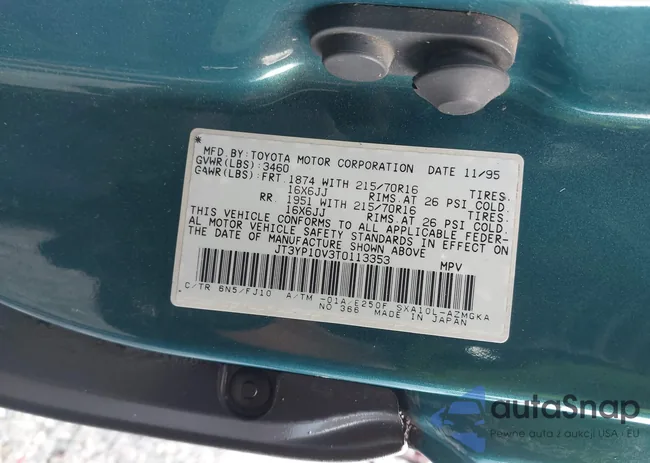 JT3YP10V3T0113353: 43016605