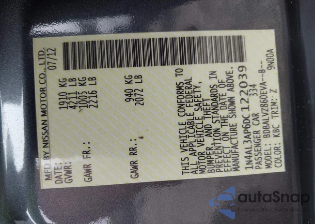 1N4AL3AP6DC122039: 43016624