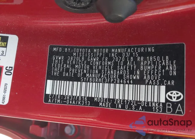 5YFBURHE3FP284644: 43016661