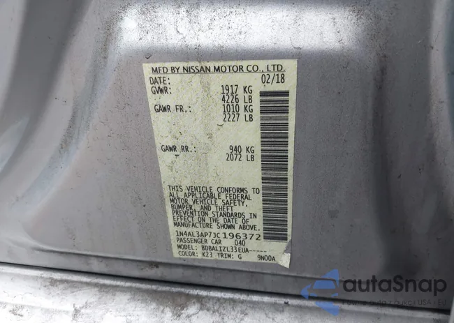 1N4AL3AP7JC196372: 43016679