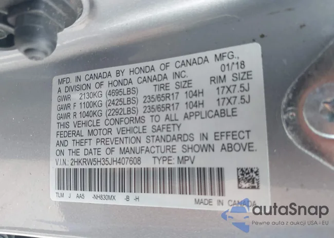 2HKRW5H35JH407608: 43016696