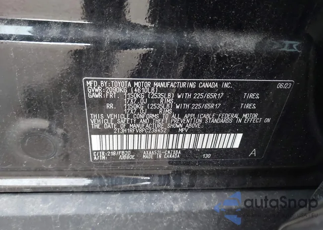 2T3H1RFV8PC238452: 43015870