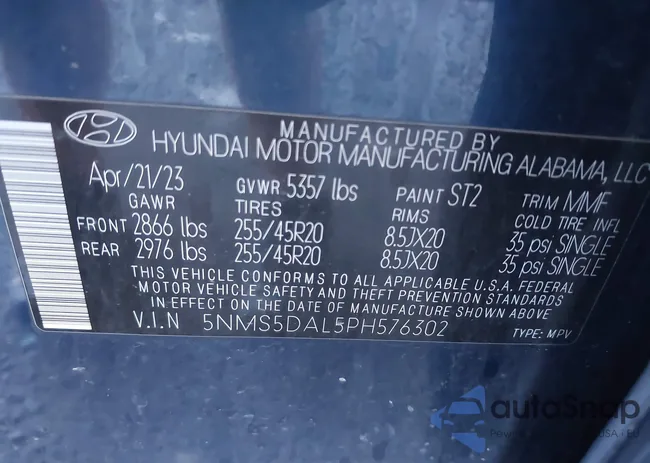 5NMS5DAL5PH576302: 43015878